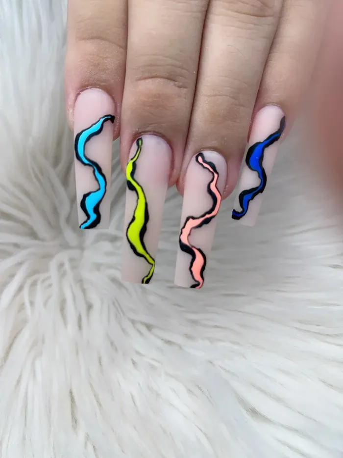 Fresh acrylic nail set finished at Nails Trend in Palm Beach Gardens